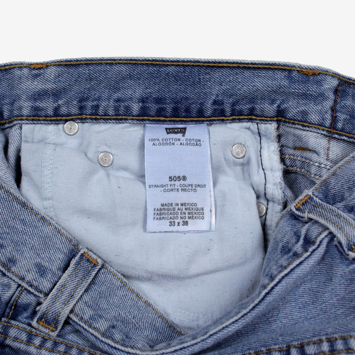 Levis 505 Jeans 32x36 Mens Blue Regular Straight Stonewash Denim