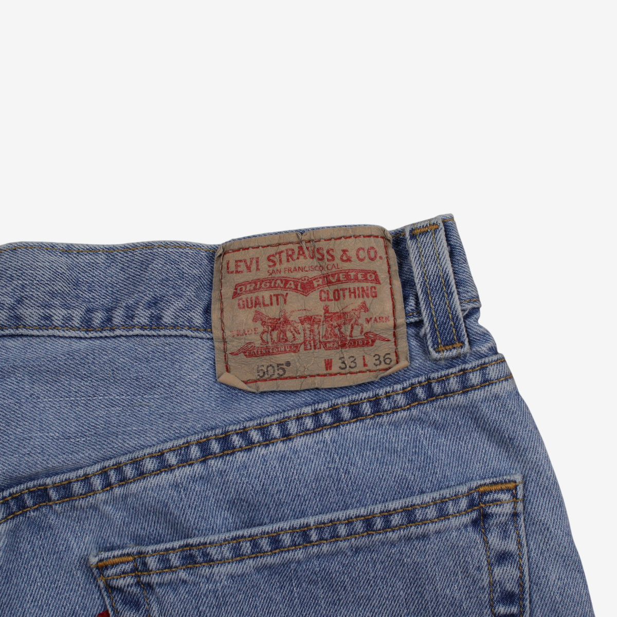Levis 505 Jeans 32x36 Mens Blue Regular Straight Stonewash Denim