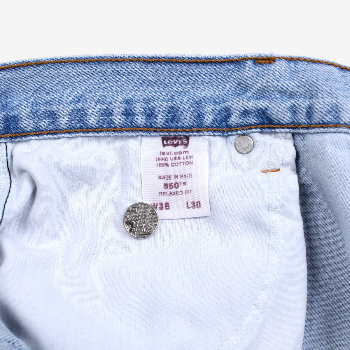 Levis 550 Jeans 36x29 Mens Blue Relaxed Taper Light Stonewash Denim