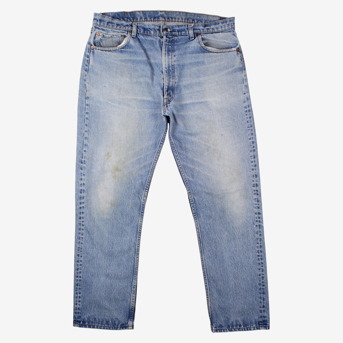 Vintage Levis 505 Jeans 38x32 80s Blue Regular Straight Light Stonewash Denim