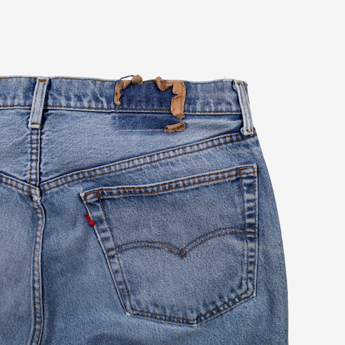 Vintage Levis 505 Jeans 38x32 80s Blue Regular Straight Light Stonewash Denim