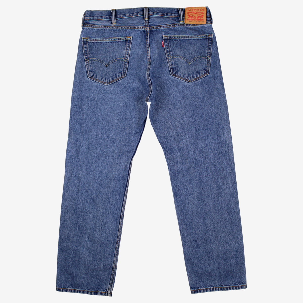 Levis 505 Jeans 38x32 Blue Regular Straight Stonewash Red Tab Denim