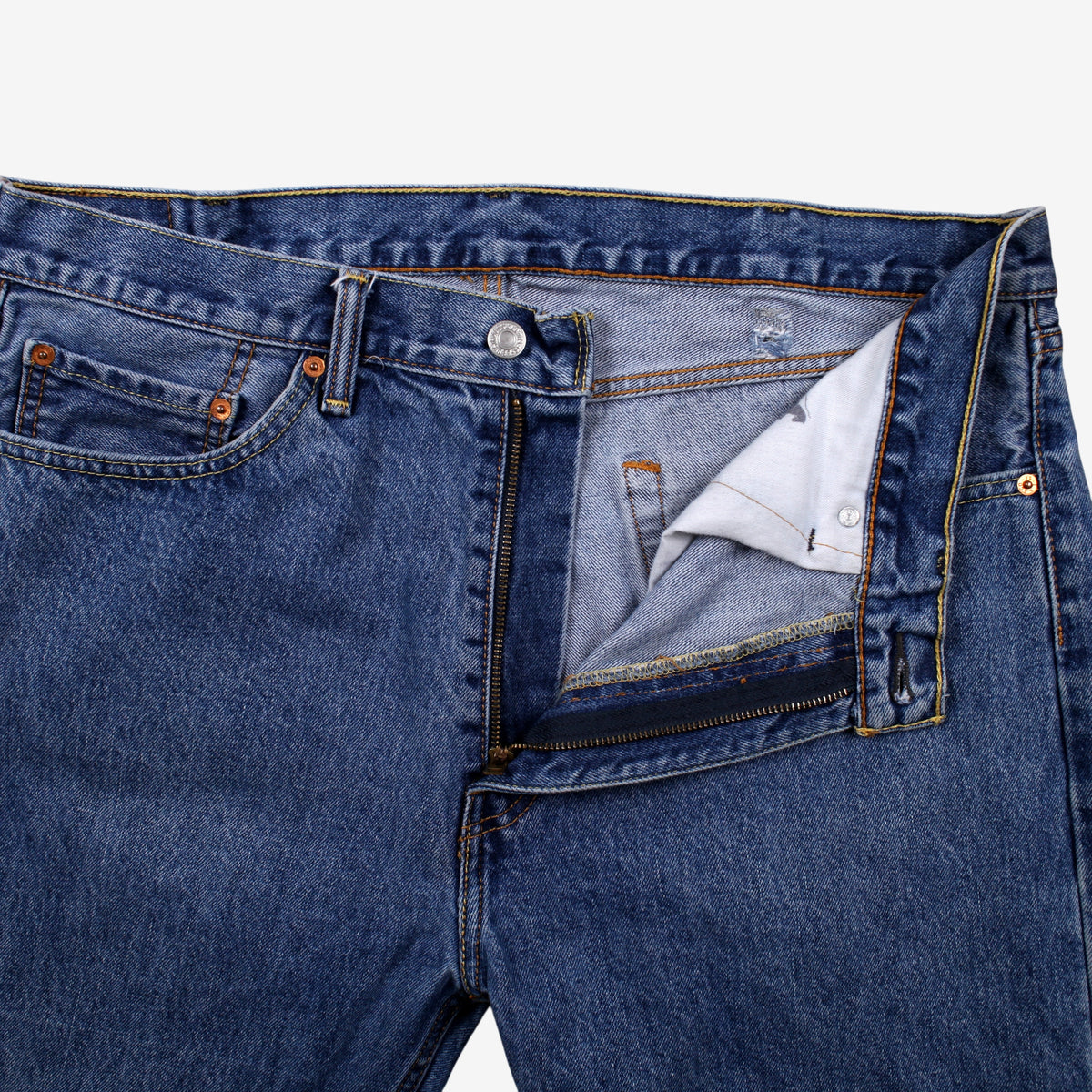 Levis 505 Jeans 38x32 Blue Regular Straight Stonewash Red Tab Denim