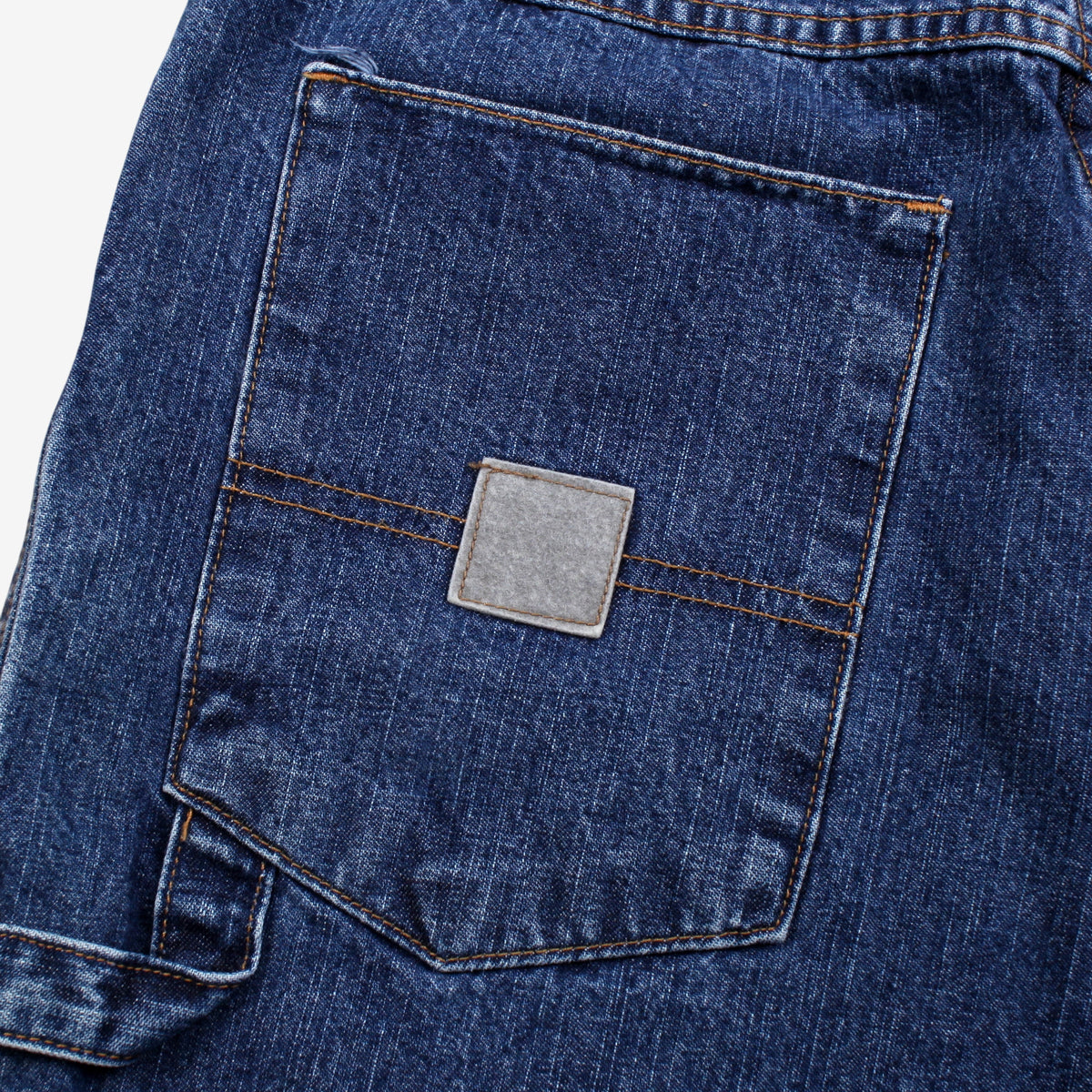 Old Navy Carpenter Jeans 28x28 Womens Blue Wide Stonewash Denim