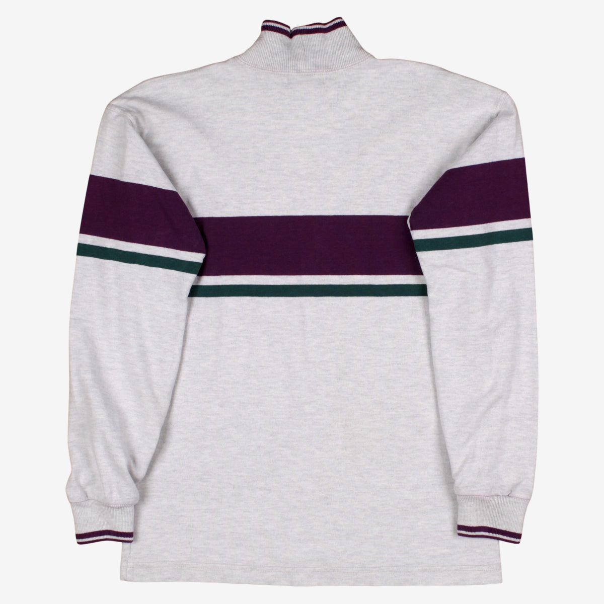 Vintage L L Bean Roll Neck T-Shirt S Mens 00s Grey Colourblock Long Sleeve