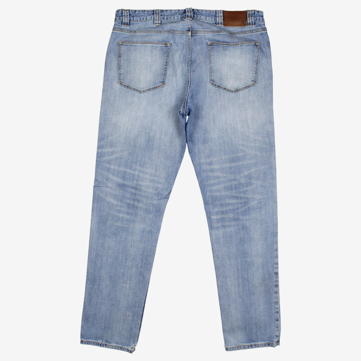LL Bean Signature Jeans 36x32 Mens Blue Slim Straight Light Stonewash Denim