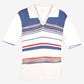 Vintage Mikes J Friends Polo Shirt S Womens 70s White Striped V-Neck Knit Preppy