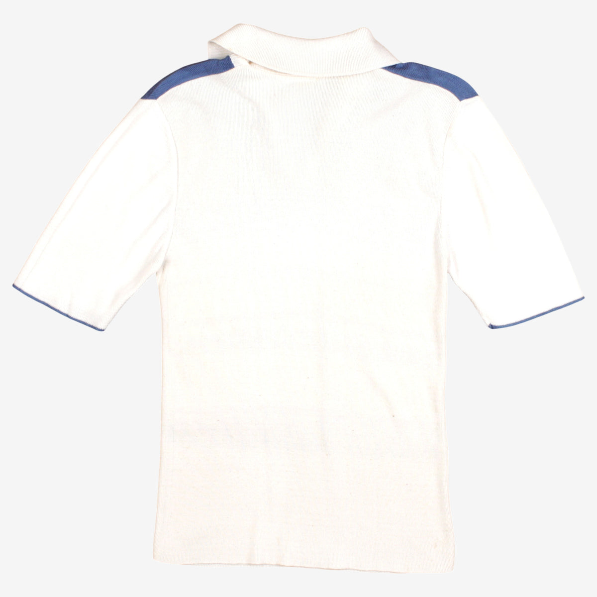 Vintage Mikes J Friends Polo Shirt S Womens 70s White Striped V-Neck Knit Preppy