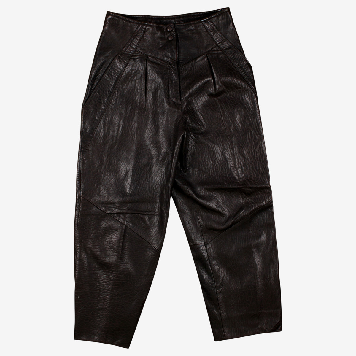 Vintage George Kiss By Maryse Roye Leather Trousers Pants 30x27 Womens 80s Black