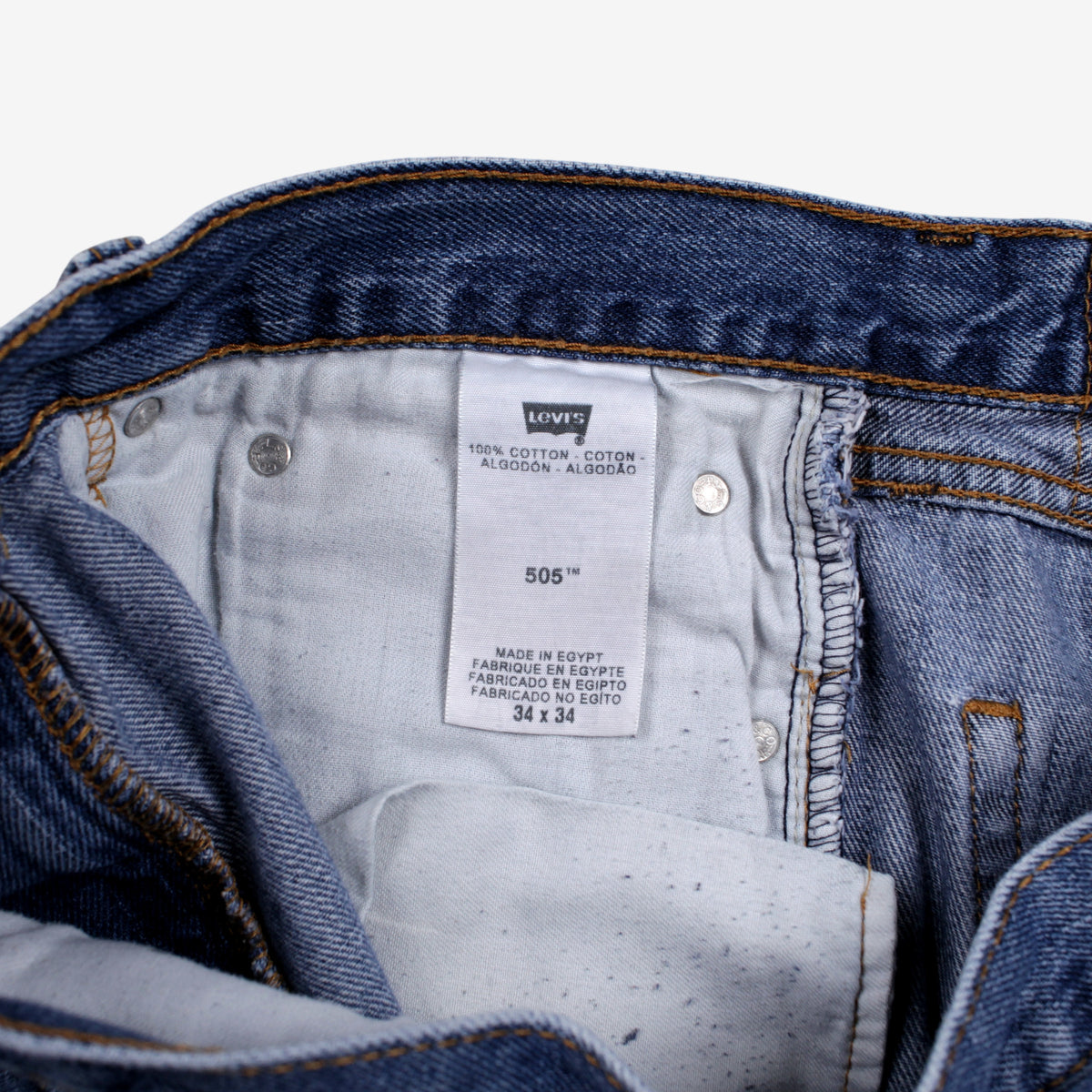 Levis 505 Jeans 34x32 Mens Blue Regular Straight Stonewash Red Tab Denim