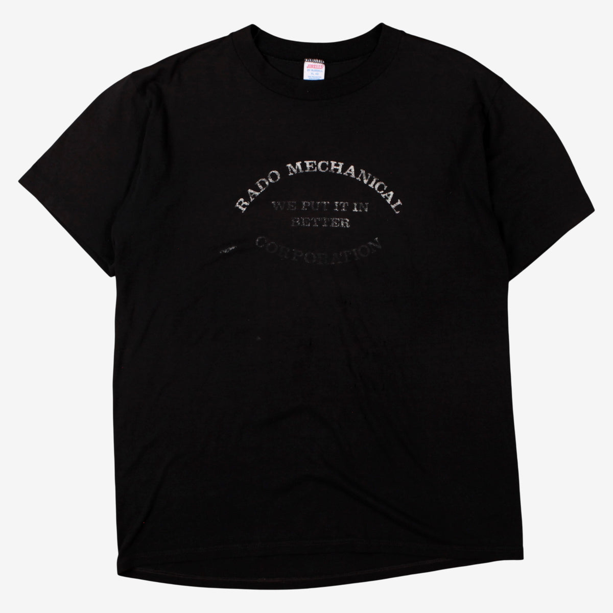 Vintage Jerzees by Russell T-Shirt L Mens 90s Black Jerzees Rado Mechanical