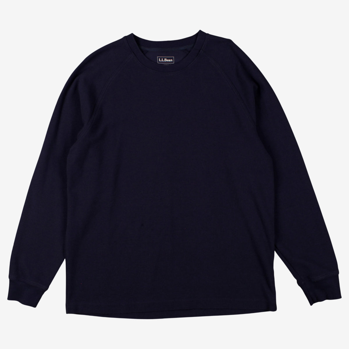 LL Bean T-Shirt L Mens 00s Blue Crewneck Sweatshirt Navy Long Sleeve