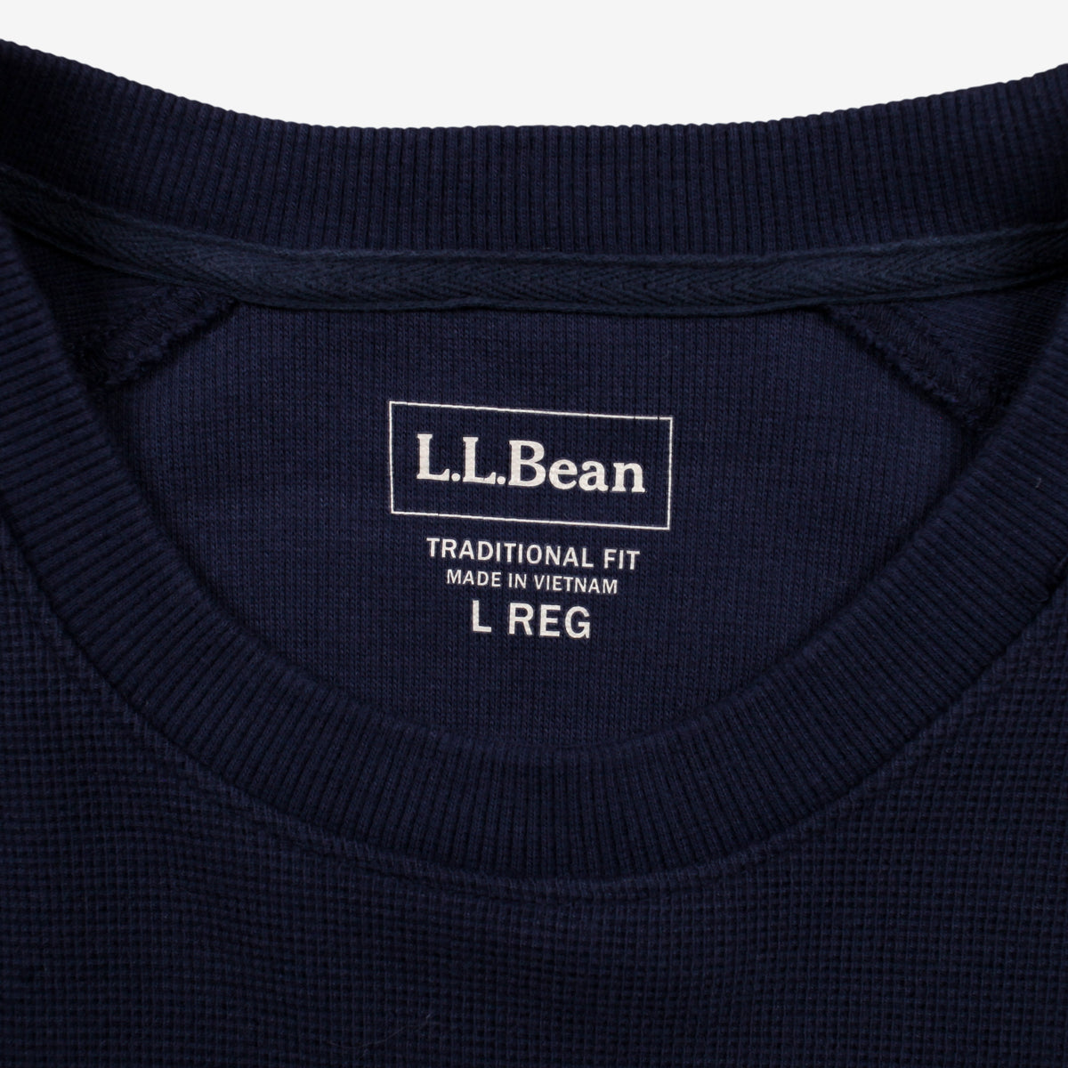 LL Bean T-Shirt L Mens 00s Blue Crewneck Sweatshirt Navy Long Sleeve