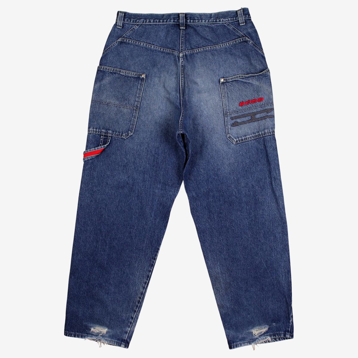 Boss Y2k Carpenter Jeans 38x34 Mens Blue Stonewash Hip Hop Baggy Wide Denim