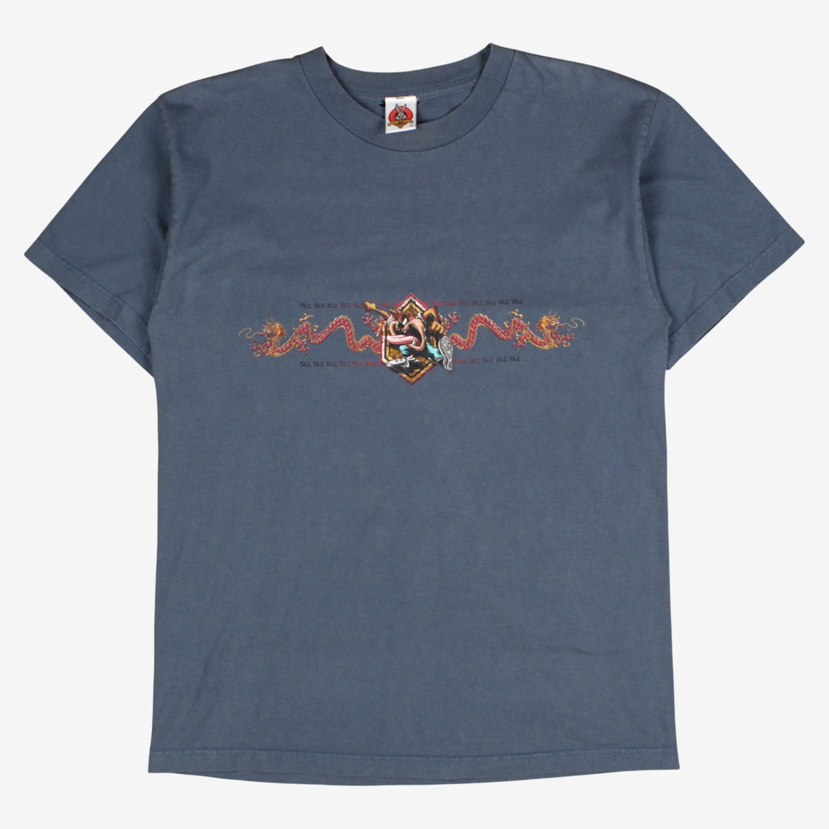 Vintage Looney Tunes T-Shirt L Mens 90s Blue Taz Dragon Graphic Cartoon Y2K