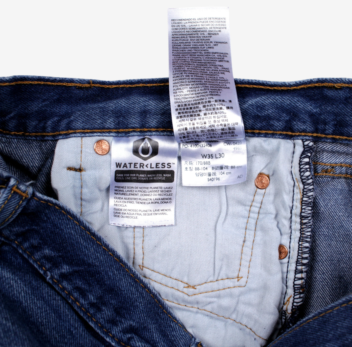 Levis 501 Jeans 32x28 Blue Regular Straight Stonewash Made Red Tab Denim