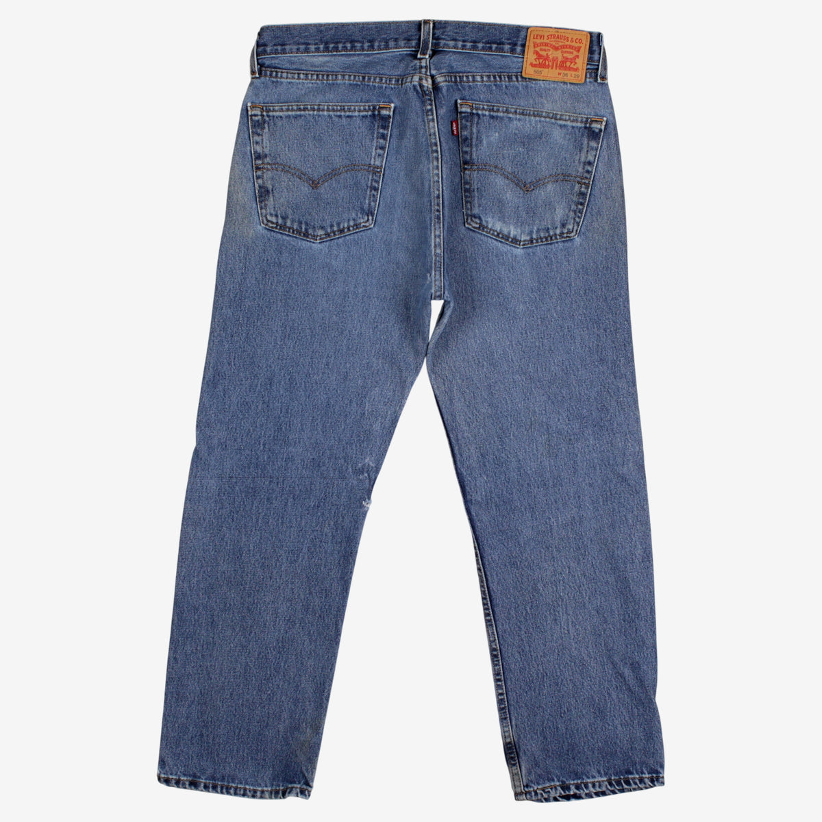 Levis 505 Jeans 36x29 Mens Blue Regular Straight Stonewash Red Tab Denim