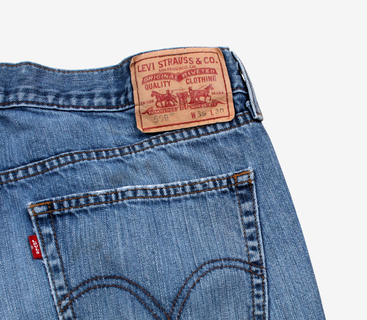 Levis 559 Jeans 36x30 Mens Blue Relaxed Straight Stonewash Red Tab Denim