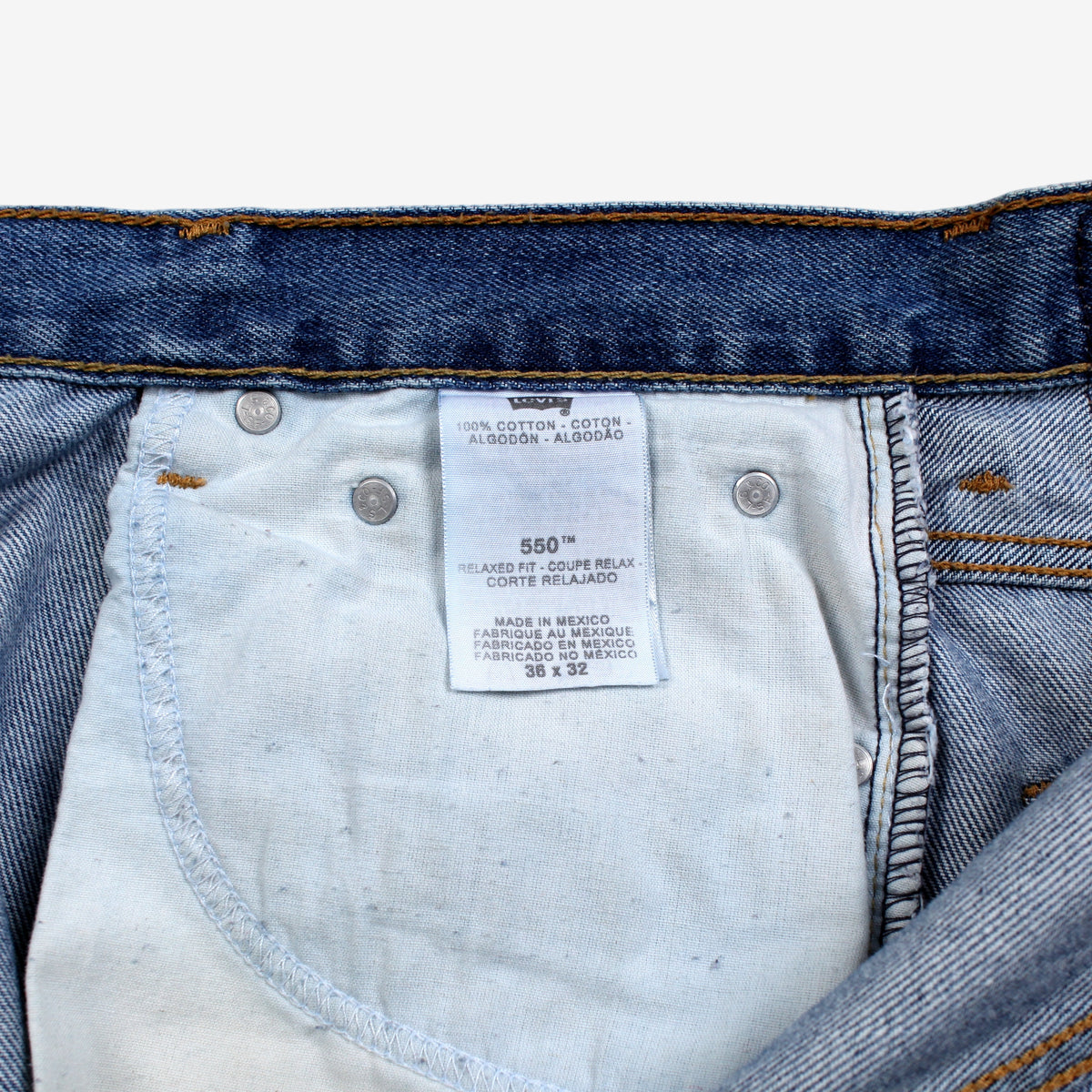 Levis 550 Jeans 36x32 Mens Blue Relaxed Taper Faded Medium Stonewash Denim