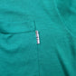 Vintage Class T-shirt L Mens 90s Green Pocket Teal Round Neck Casual Basic