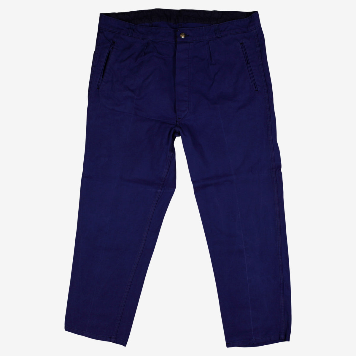 Vintage French Workwear Trousers Pants 42x30 Mens Blue Straight Chore Utility