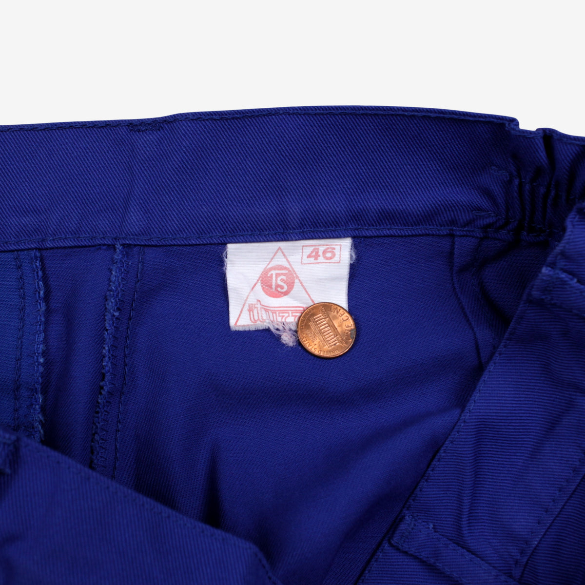 Vintage French Workwear Trousers Pants 31x31 Mens Blue Pleated Utility Chore