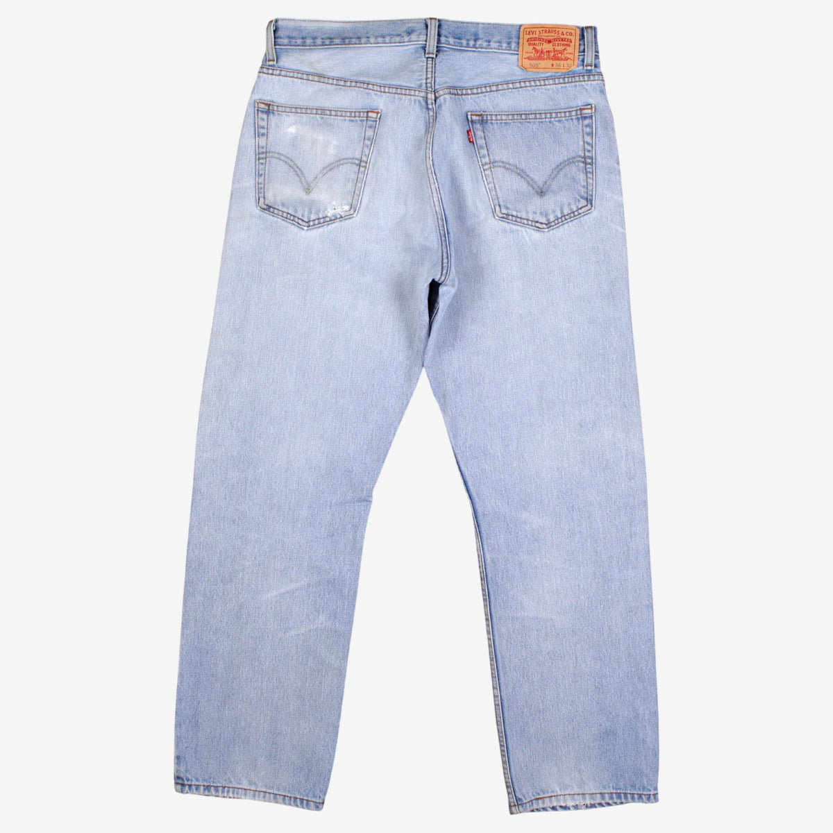Levis 505 Jeans 36x32 Mens Blue Regular Straight Light Stonewash Denim