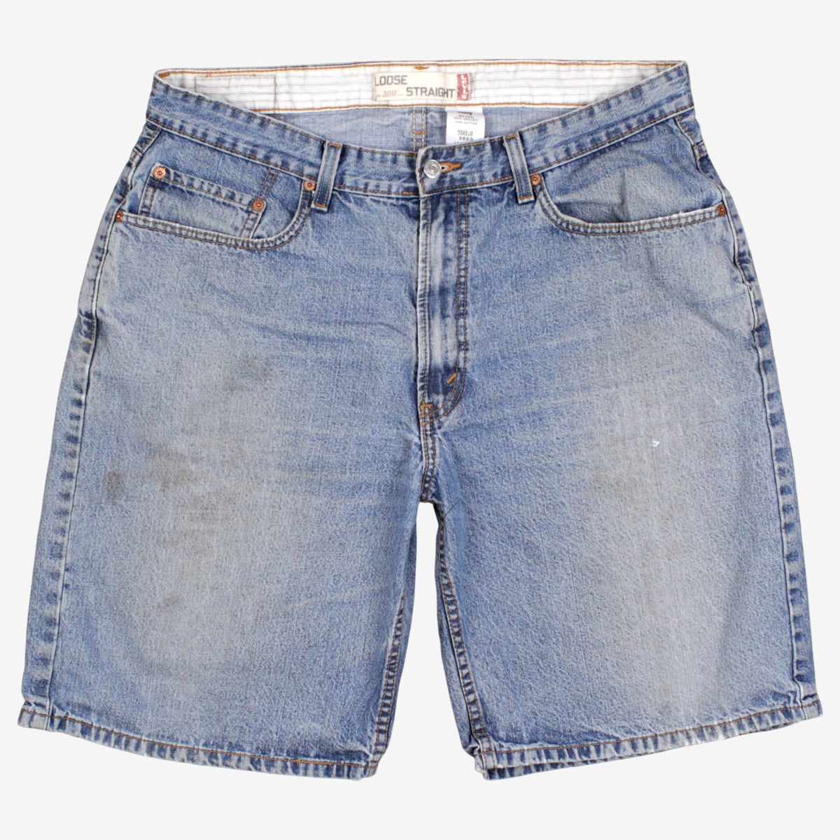 Levis 569 Denim Shorts Jorts 36 Mens 00s Blue Loose Baggy Y2k