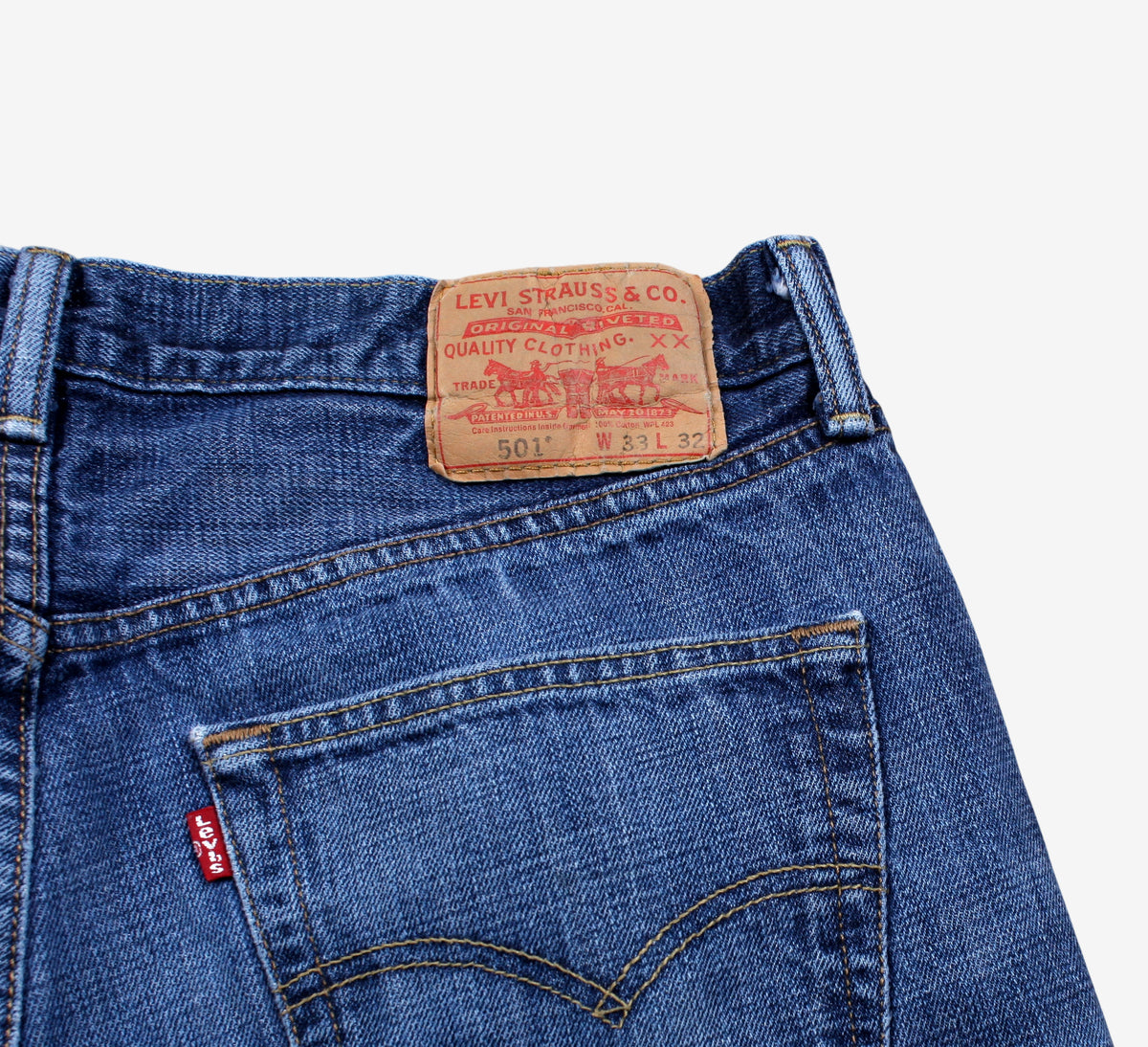 Levis 501 Jeans 32x32 Blue Regular Straight Faded Stonewash Red Tab Denim