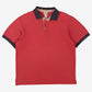 Vintage L L. Bean Polo Shirt L Mens 00s Red Contrast Trim Pique Knit Preppy