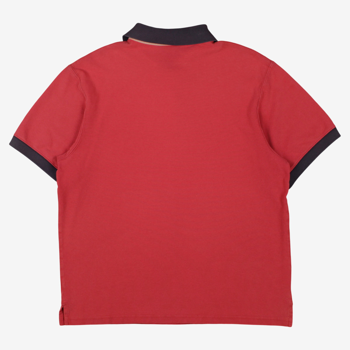 Vintage L L. Bean Polo Shirt L Mens 00s Red Contrast Trim Pique Knit Preppy