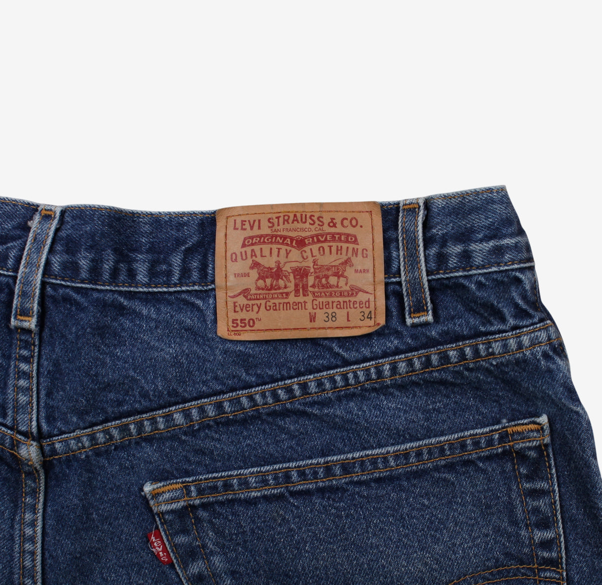 Vintage Levis 550 Jeans 38x34 Mens 90s Blue Relaxed Taper Stonewash Denim