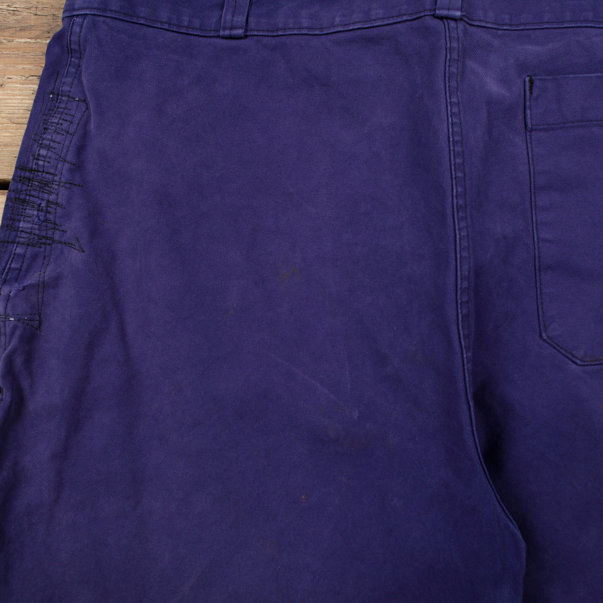 Vintage French Workwear Trousers Pants 36x27 Mens 70s Blue Chore Barbe Bleue