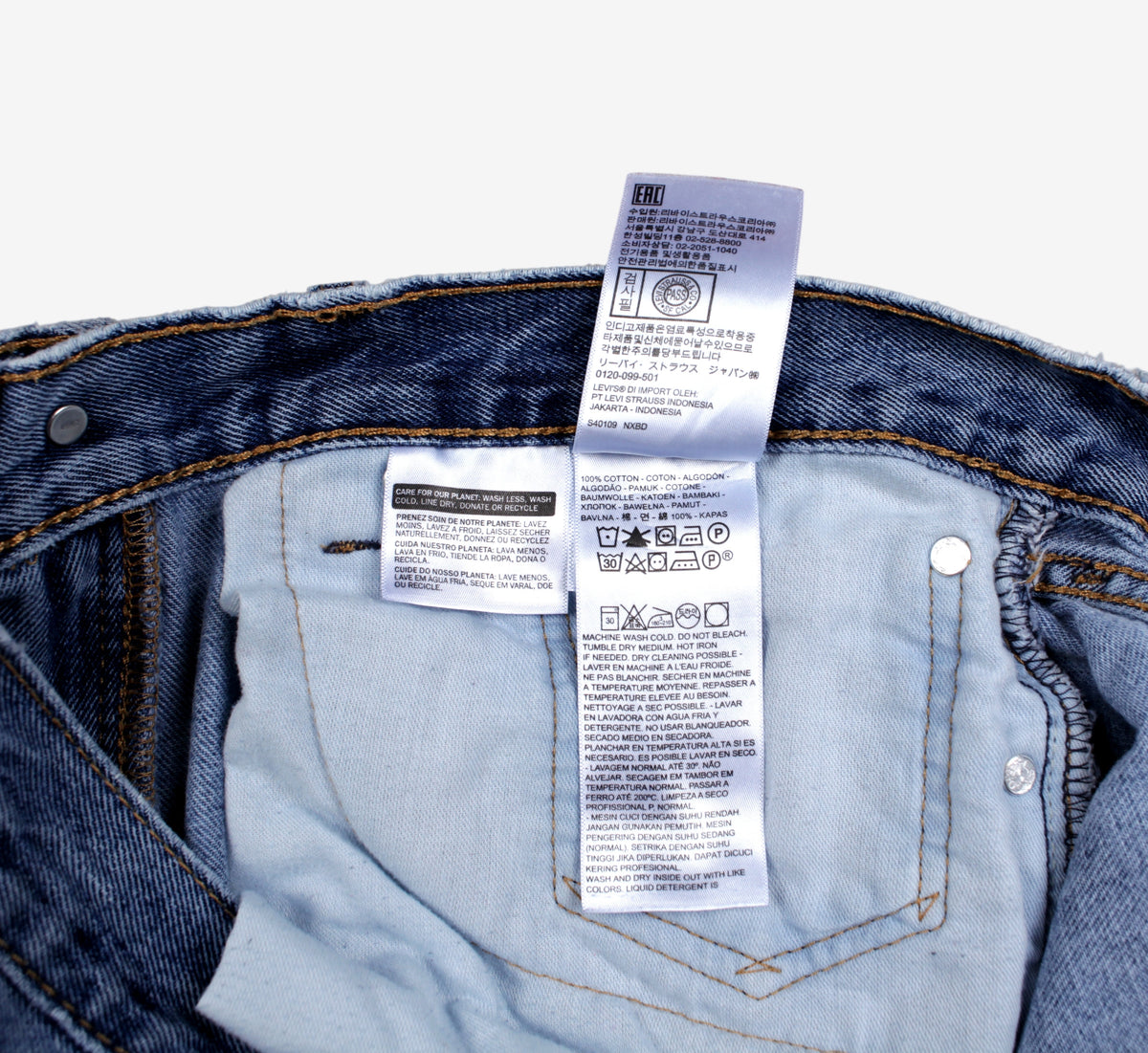 Levis 505 Jeans 35x34 Mens Blue Regular Straight Faded Stonewash Denim
