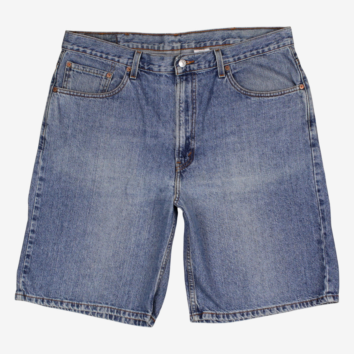 Levis 550 Denim Baggy Shorts Jorts 38 Mens 00s Blue Relaxed Button Fly Y2k