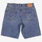 Levis 550 Denim Baggy Shorts Jorts 38 Mens 00s Blue Relaxed Button Fly Y2k