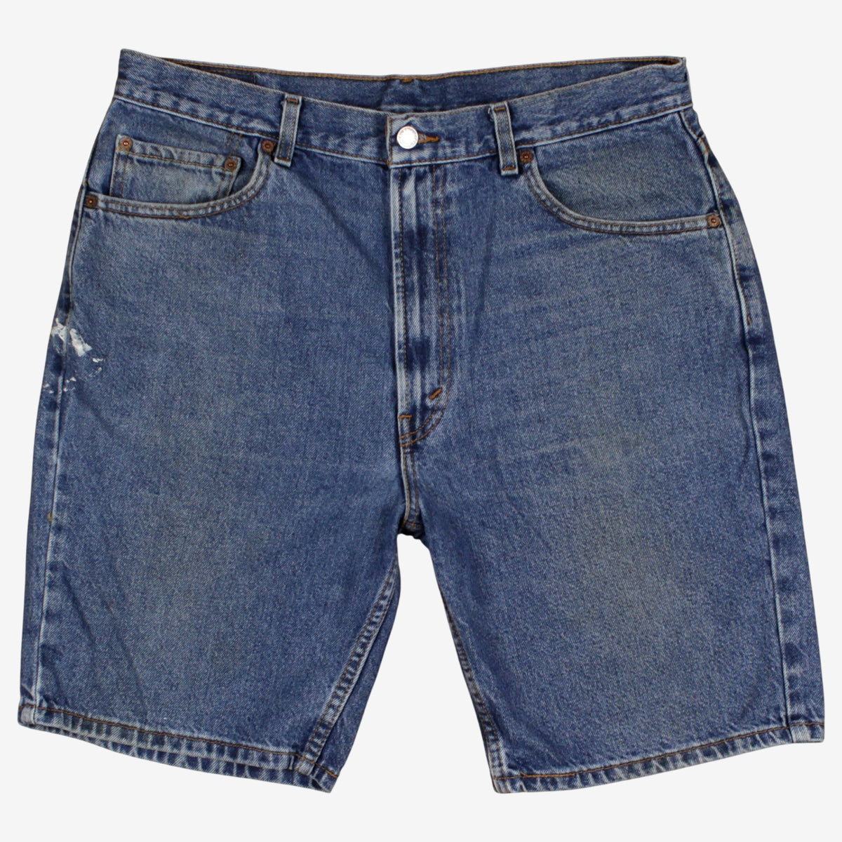 Levis 505 Denim Shorts Jorts 34 Mens 00s Blue Regular Zip Fly Western Summer