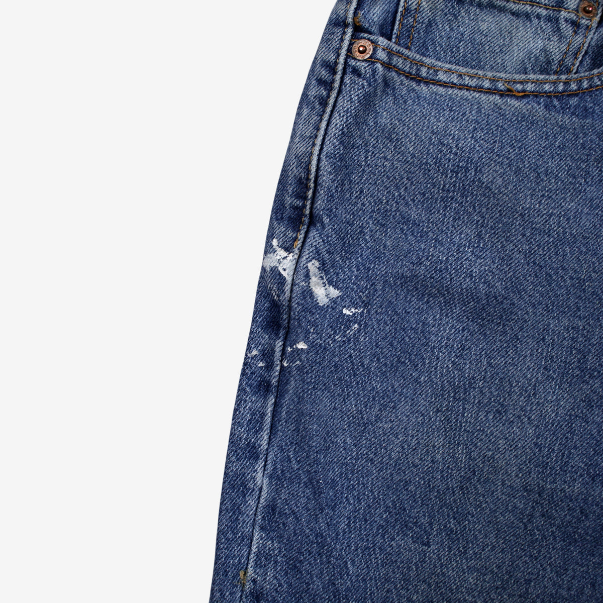 Levis 505 Denim Shorts Jorts 34 Mens 00s Blue Regular Zip Fly Western Summer