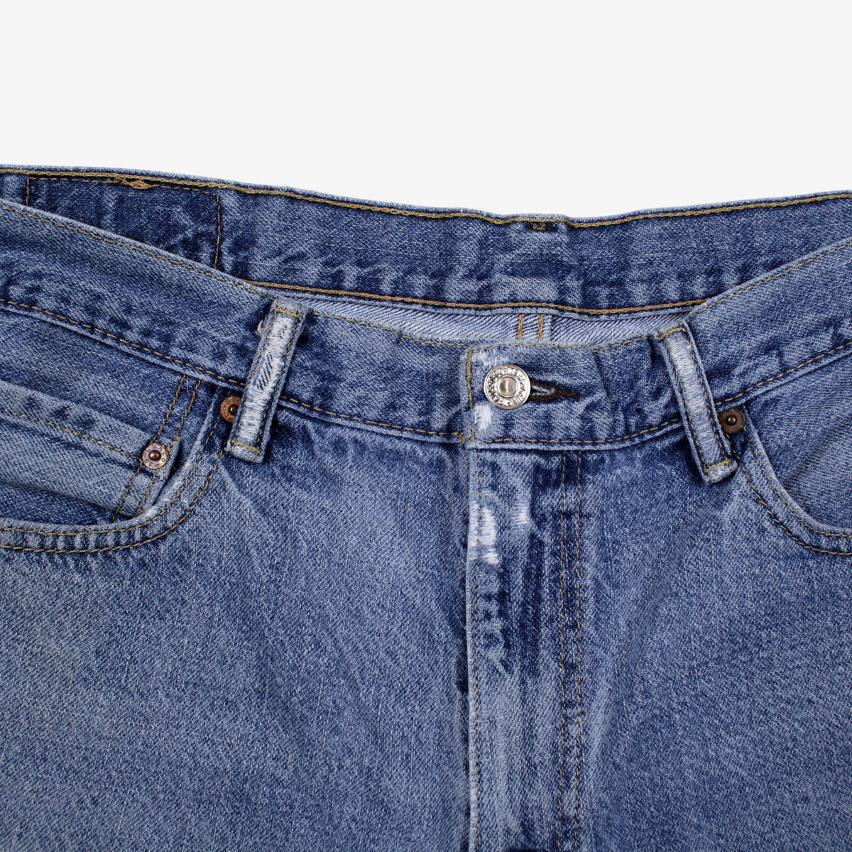 Levis 550 Denim Baggy Shorts Jorts 36 Mens 00s Blue Relaxed Mid Rise