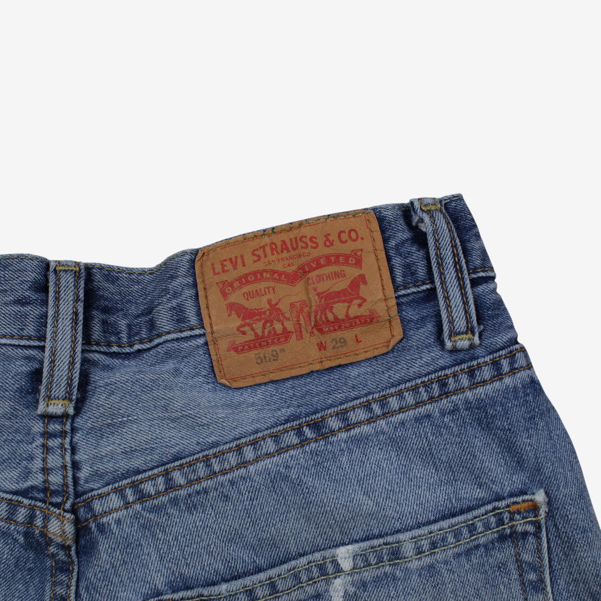 Levis 569 Denim Shorts Jorts 29 Womens 00s Blue Western Summer