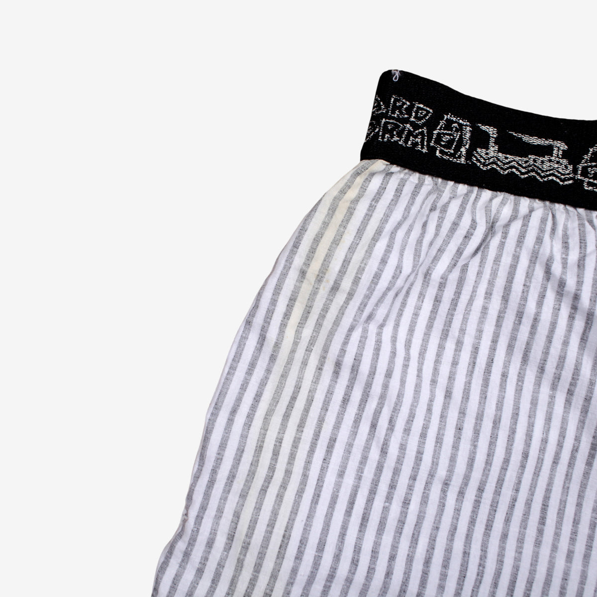 Vintage Surf Fetish Hard Form Shorts 30 Mens 80s White Striped Elastic