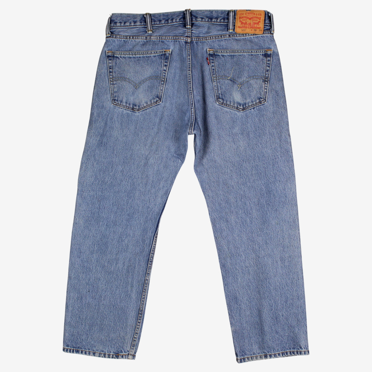 Levis 505 Jeans 38x29 Mens Blue Regular Straight Light Stonewash Denim