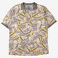 Kahlua Bay Polo Shirt XL Mens 00s Grey Tropical Floral Print 100% Cotton Surf