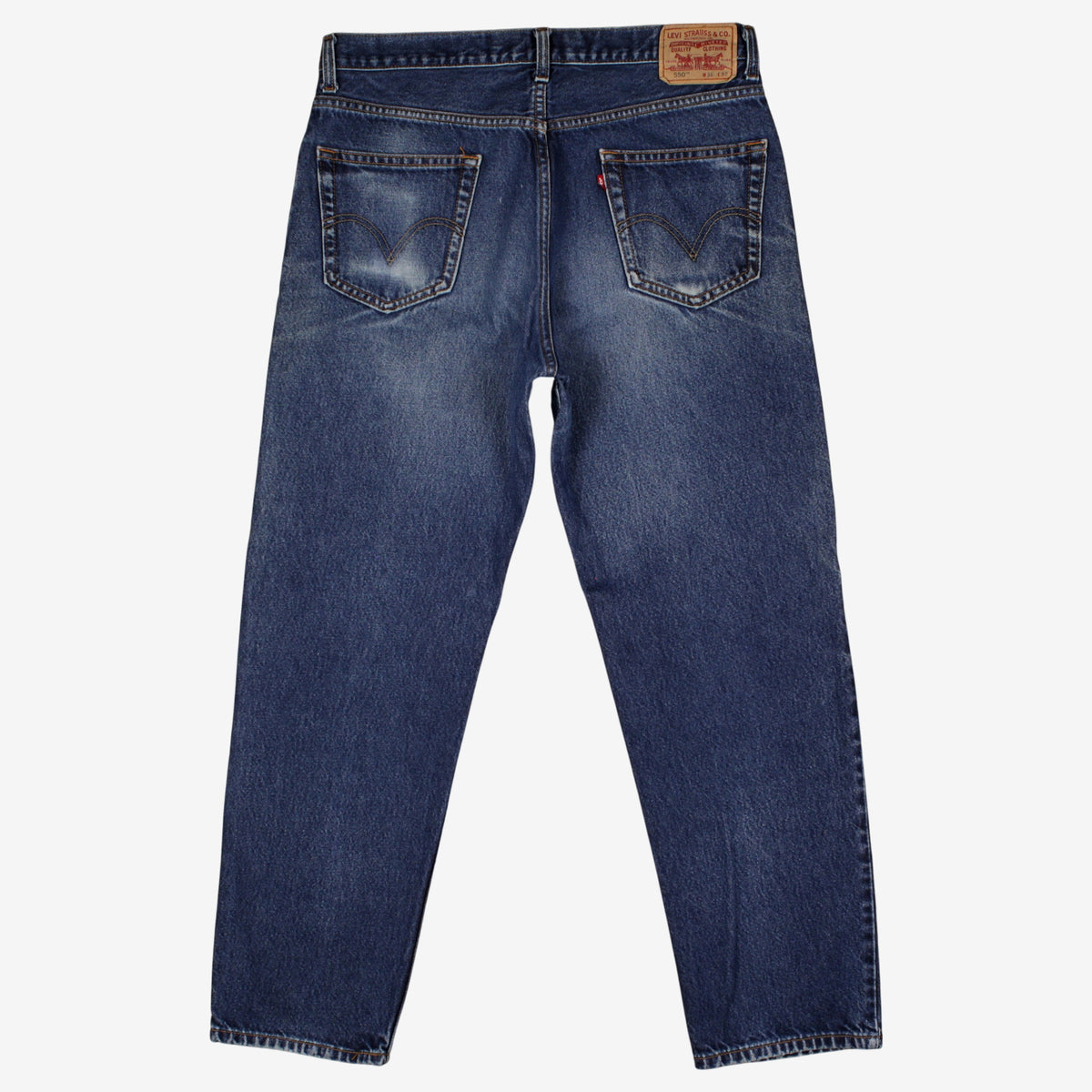 Levis 550 Jeans 36x32 Mens Blue Relaxed Taper Faded Stonewash Red Tab Denim