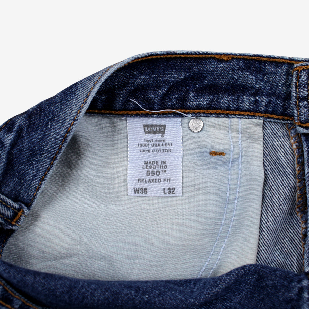 Levis 550 Jeans 36x32 Mens Blue Relaxed Taper Faded Stonewash Red Tab Denim