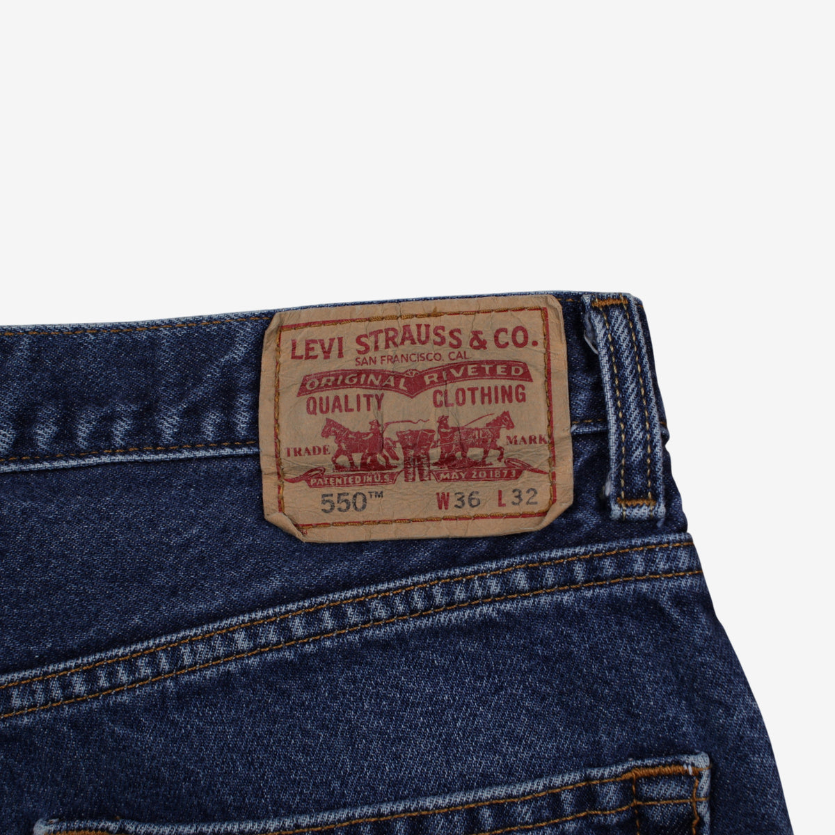 Levis 550 Jeans 36x32 Mens Blue Relaxed Taper Faded Stonewash Red Tab Denim