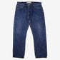 Levis 505 Jeans 38x32 Blue Regular Straight Men's Dark Stonewash Zip Denim
