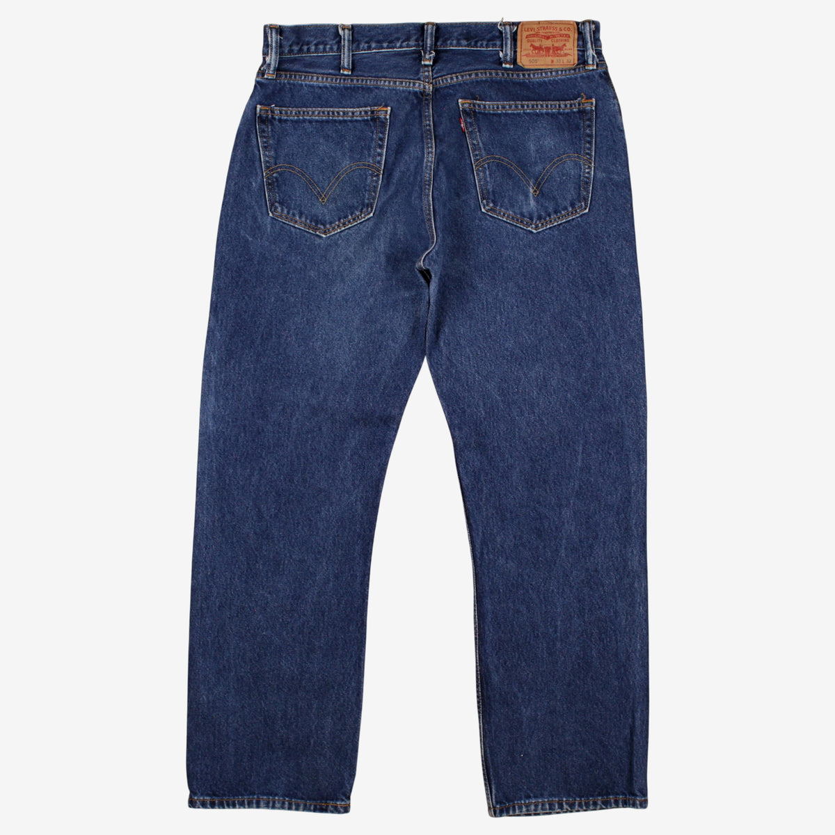 Levis 505 Jeans 38x32 Blue Regular Straight Men's Dark Stonewash Zip Denim
