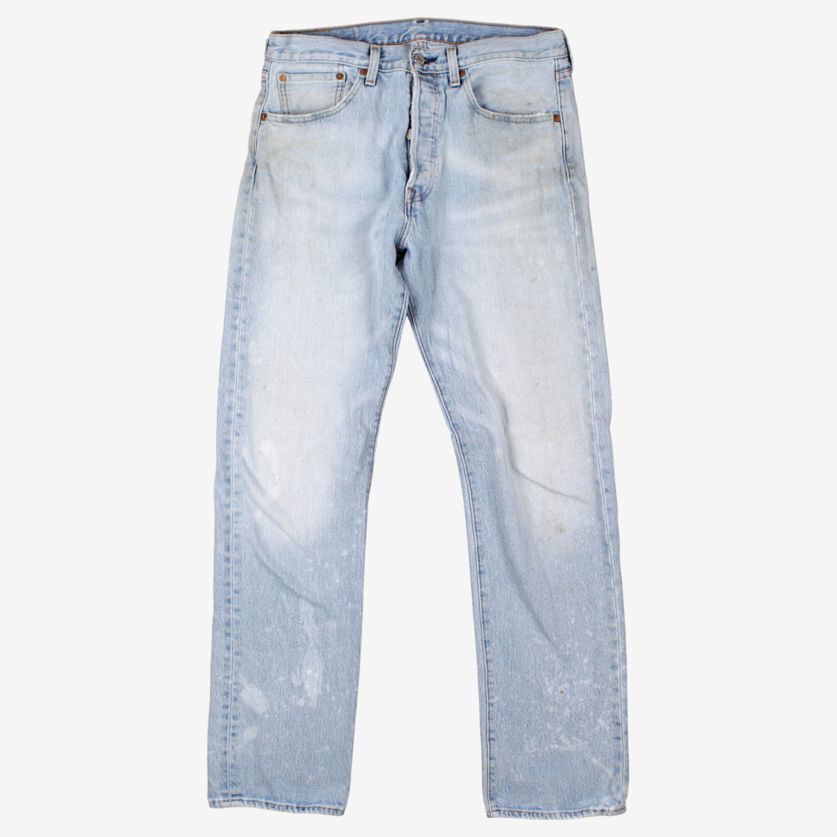 Levis 501 Jeans 31x32 Blue Regular Straight Light Bleached Stonewash Denim