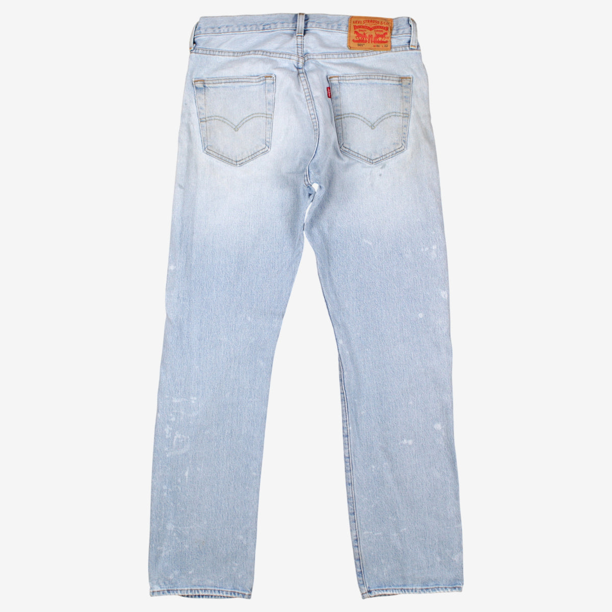 Levis 501 Jeans 31x32 Blue Regular Straight Light Bleached Stonewash Denim